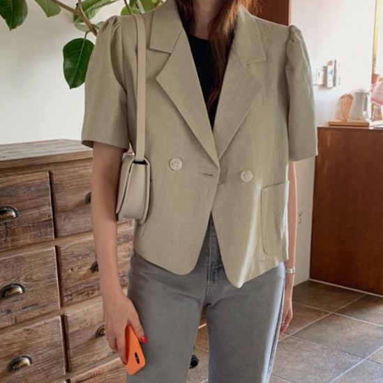 Áo Khoác Vest Tay Phồng Ngắn Màu Sắc Thanh Lịch 41845 | BigBuy360 - bigbuy360.vn