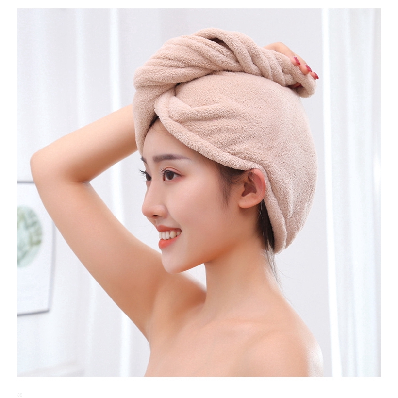 Coral Fleece Rapid Drying Hair Towel Cap Quick Dry Hat Shower Wrap Bathing Super Absorbent Turban