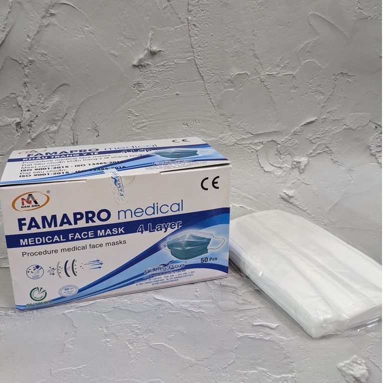 Khẩu Trang Y Tế 4 Lớp Kháng Khuẩn Cao Cấp Famapro