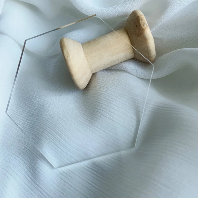 Bộ 20 Thẻ Nhựa Hình Lục Giác Màu Trong Suốt Dùng Để Trang Trí Tiệc Cưới