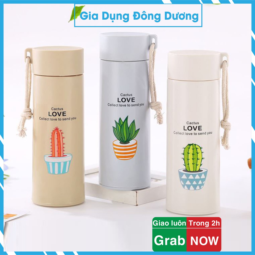 [Ảnh thật] BÌNH GIỮ NHIỆT 400ML LÕI THỦY TINH XƯƠNG RỒNG