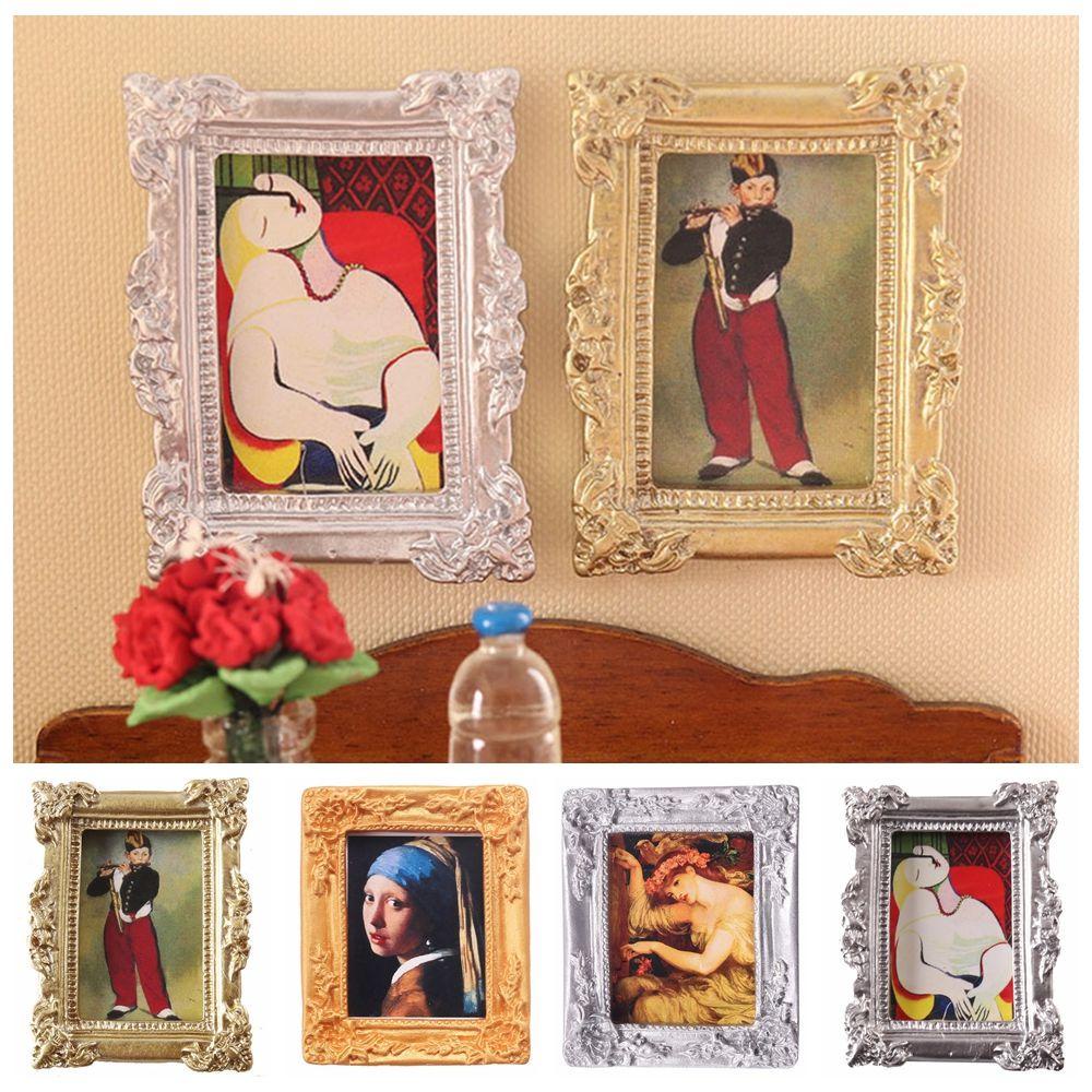 Xiantin Khung Ảnh Mini Phong Cảnh Vintage Trang Trí Nhà Búp Bê