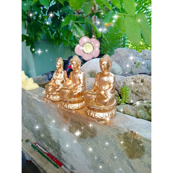 Tượng Phật Thích Ca A Di Đà Quan Thế Âm mini trang trí tiểu cảnh bán cạn thờ cúng