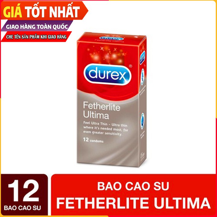 Bao Cao Su Durex Fetherlite Ultima Siêu Mỏng 💖 Hộp 12 Bao 😍 An Toàn Cho Sức Khỏe [HÀNG CHÍNH HÃNG]