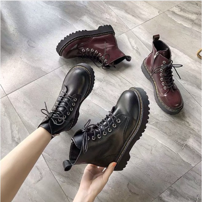 [Video ảnh thật] Giày boots khoá kéo cổ cao ulzzang BBS364-1