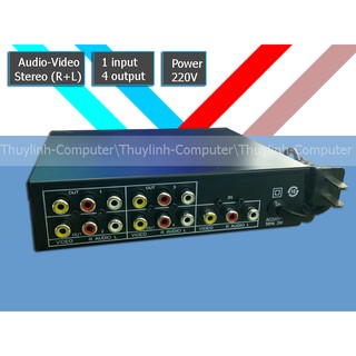 Bộ chia cổng AV 4 cổng Seebest SB-104VA - Audio Video splitter 4 port