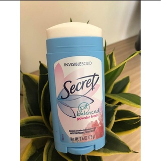 Lăn  Khử Mùi Dạng Sáp SECRECT INVISIBLE SOLID PH balanced power fresh 73g của Mỹ