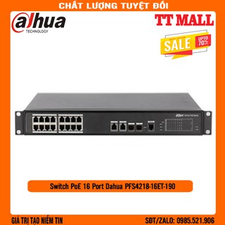 Switch POE Dahua 16P PFS4218-16ET-190 PoE