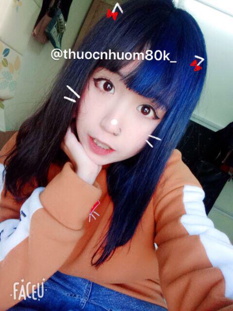 Thuốc nhuộm tóc màu XANH DƯƠNG ĐEN ( tặng kèm trợ nhuộm , găng tay) | BigBuy360 - bigbuy360.vn