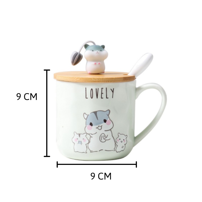 [Mã LIFESPIKE19 giảm 10% đơn 99K] Cốc Sứ, Ly Sứ Hình Chuột Cao Cấp 400ml Có Nắp Đậy | BigBuy360 - bigbuy360.vn