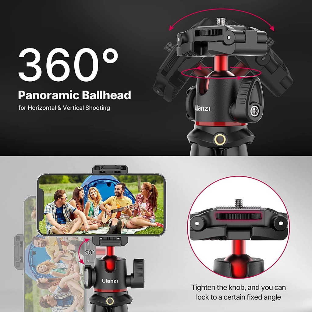 ULANZI MT-33 - HÀNG CHÍNH HÃNG - Chân Tripod bạch tuộc dành cho Máy ảnh &amp; Điện thoại, Ballhead xoay 360°