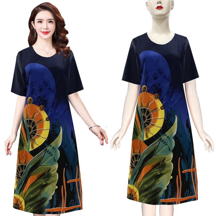 SANG CHẢNH - Đầm Dự Tiệc Trung Niên Suông Bigsize Giấu Bụng Cao Cấp Cho Mẹ U50 U60 3346 3347 3336