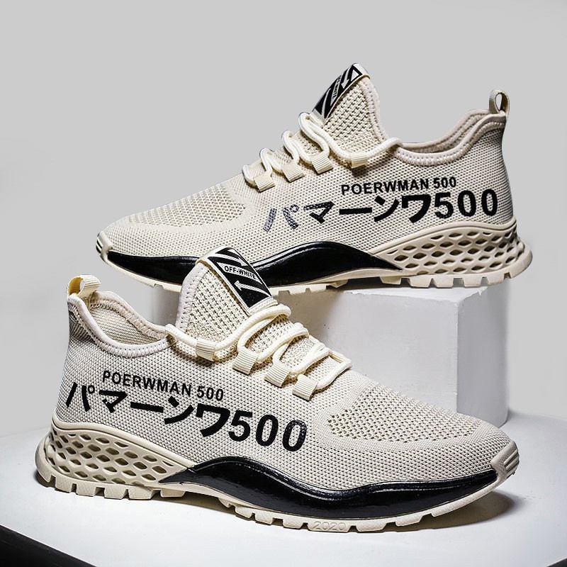 [Mã FASHIONT4MA2 giảm 10K đơn 50K] Giày Sneaker Nam POWER MAN 500 Đế 3D Lượn Sóng Vải Dệt Thoáng Mát