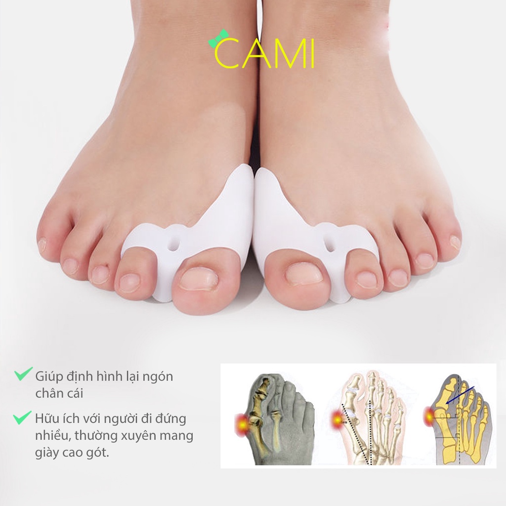 Silicone định hình và chỉnh khớp ngón chân cái, giảm đau, chai sần ngón chân - Cami - CMPK271