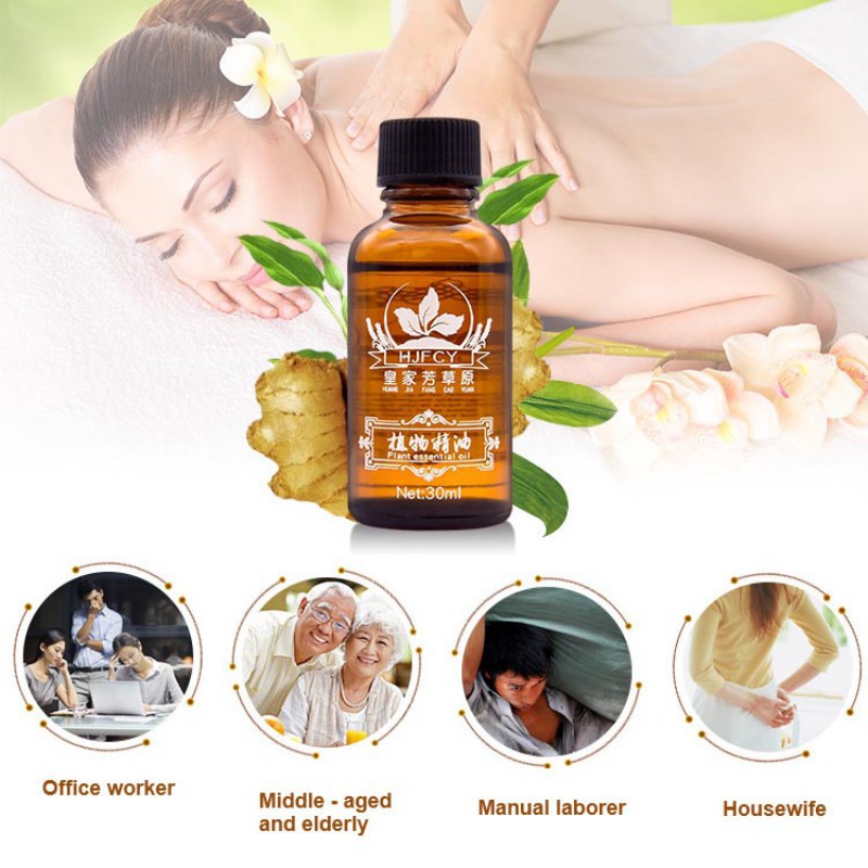 Tinh dầu gừng hỗ trợ massage cơ thể giúp thư giãn và giảm căng thẳng