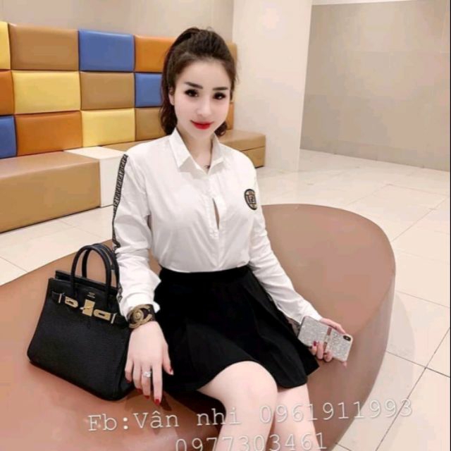 [Mã FAMARAL1 giảm 10K đơn 50K] Sơ mi trắng viền tay