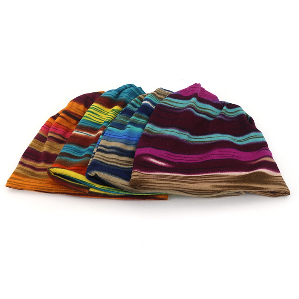 Mũ Turban Hai Lớp 2 Trong 1 Họa Tiết Kẻ Sọc Thời Trang Mùa Đông Cho Nam Và Nữ