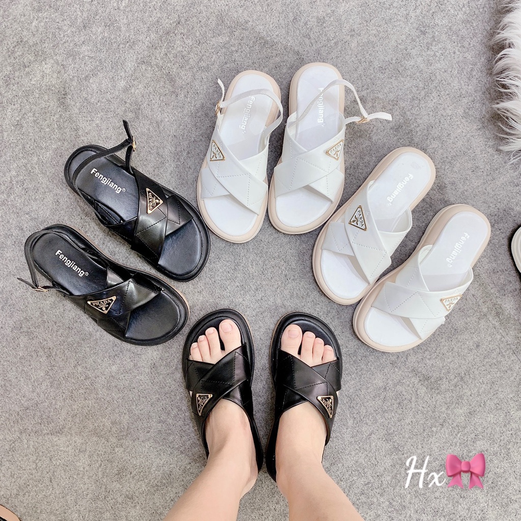 DÉP NÂNG ĐẾ PR MỚI NHẤT QUAI CHÉO CỰC ĐẸP , DÉP SANDAL ĐẾ RĂNG CƯA