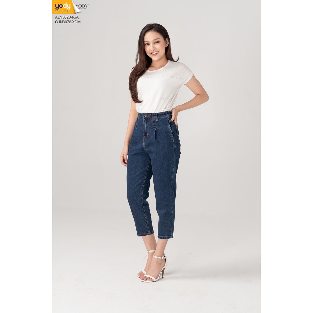 Quần Jean Baggy Nữ YODY Cạp Liền Trơn Lưng Cao Co Giãn Tốt Tôn Dáng Mã SP QJN3076 | BigBuy360 - bigbuy360.vn