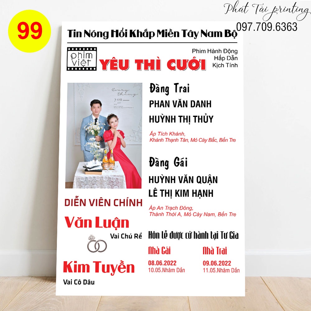 MS 99 - Bảng Welcome trang trí đám cưới