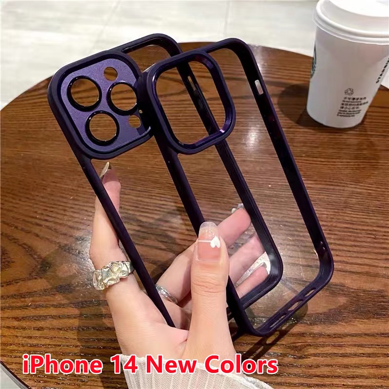 Ốp Điện Thoại iPhone 14 13 12 11 Pro max 14 plus Silicon case ốp lưng điện thoại iphone 14 promax Trong Suốt Chống Sốc Lấp Lánh Với 14 Màu Tùy Chọn Cho