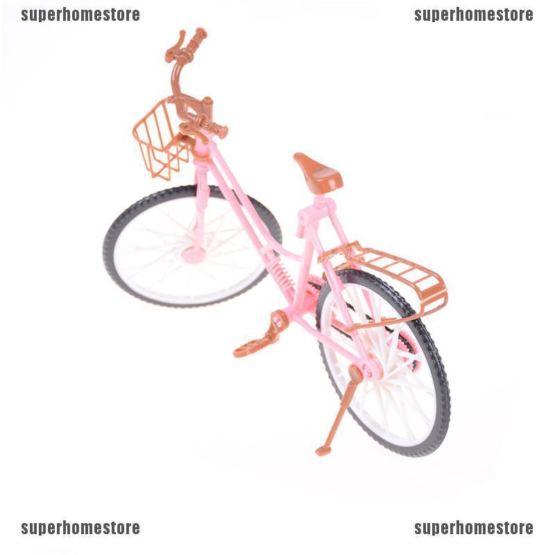 Xe Đạp Màu Hồng Có Giỏ Trang Trí Nhà Búp Bê