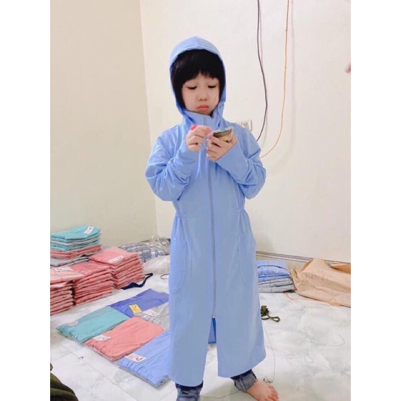 Áo Chống Nắng Toàn Thân MẠNH HƯỜNG Vải Thông Hơi Mát Mẻ Cho Bé