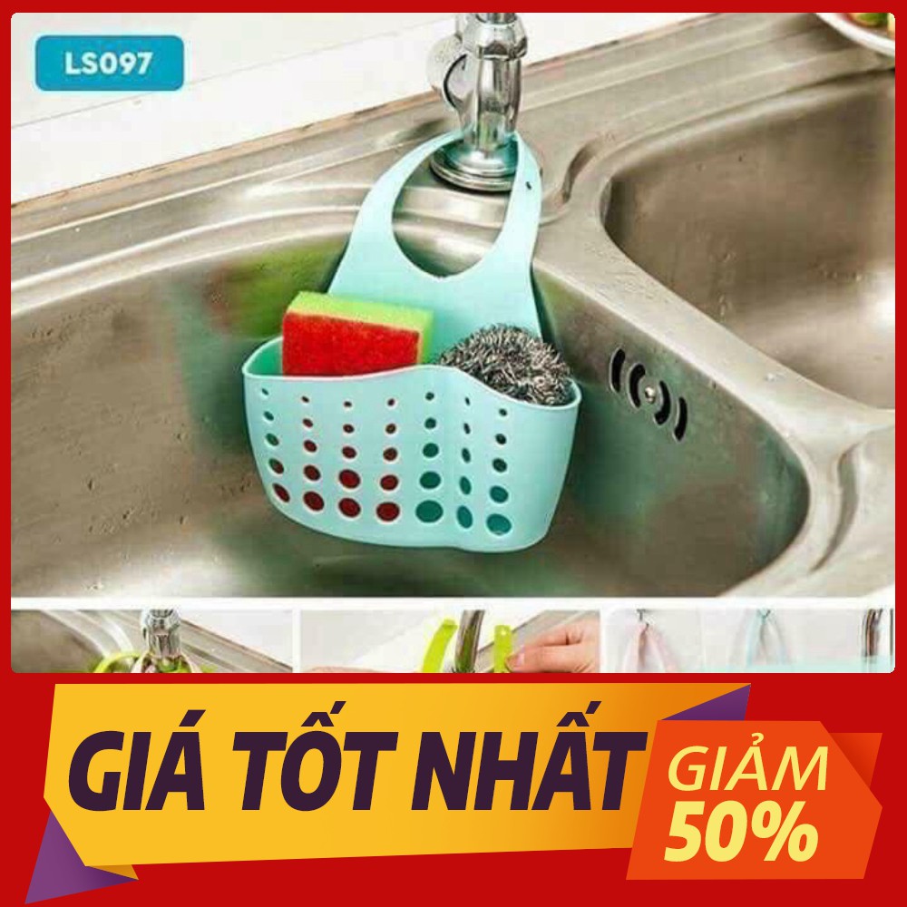 [Sale toàn shop] Giỏ treo vòi đựng giẻ rửa bát silicon