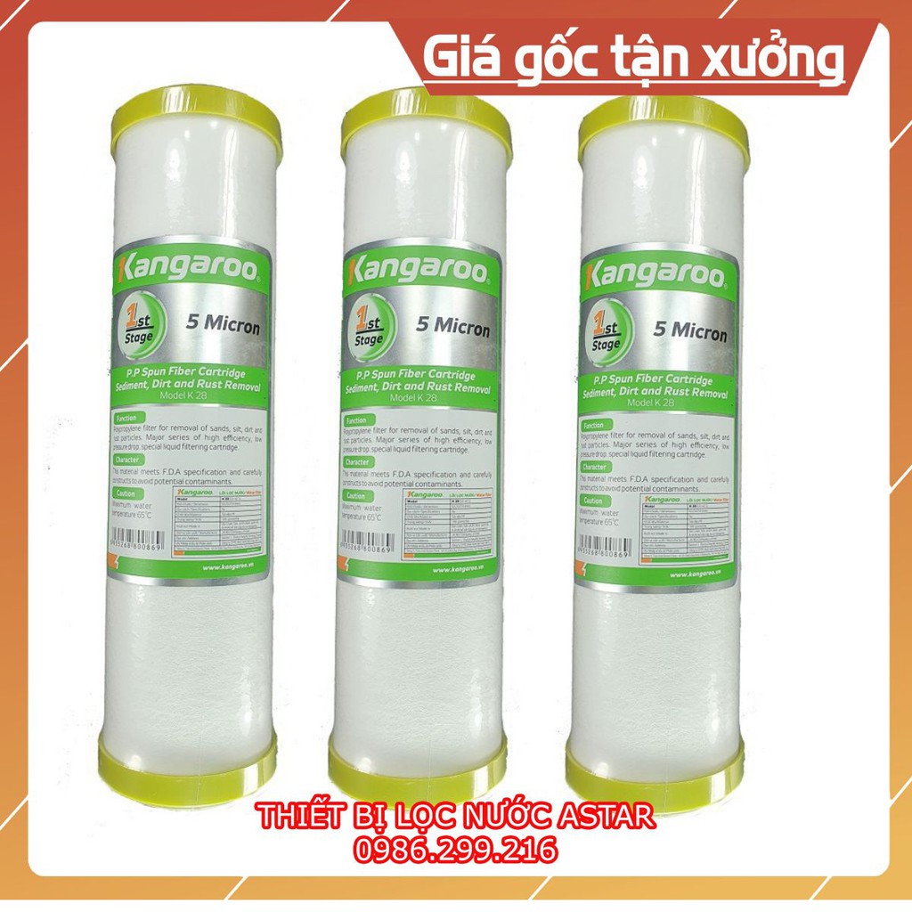 Bộ 3 Lõi Số 1 Kangaroo ♥️ Lõi Lọc Kangaro