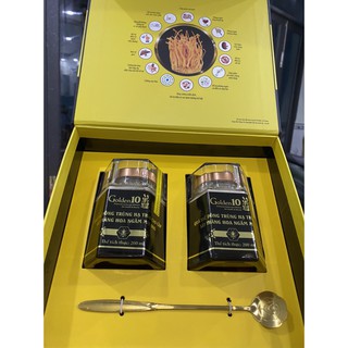 ĐÔNG TRÙNG HẠ THẢO NGÂM MẬT ONG CAO CẤP GOLDEN 10 SET TINH HOA (set 2 hũ, 200ml/hũ)
