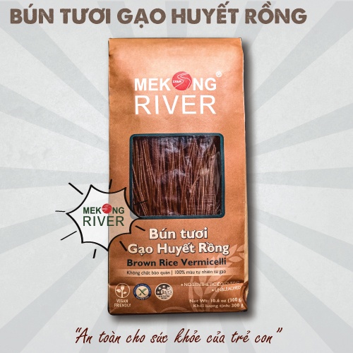 Bún gạo lứt huyết rồng Mekong River 300gr gói, bún tươi gạo lứt ăn kiêng thumbnail
