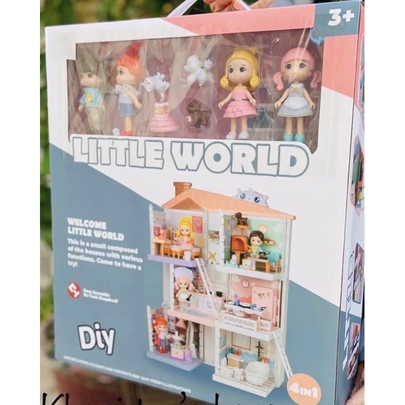 Bộ đồ chơi ngôi nhà búp bê Little World dành cho bé gái