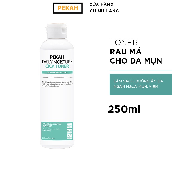 Nước Hoa Hồng Dành Cho Da Mụn Chiết Xuất Rau Má PEKAH Daily Moisture Cica Toner 250ml