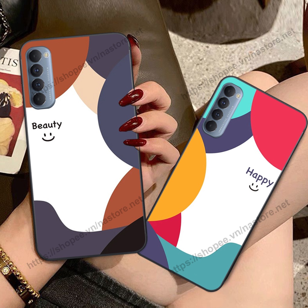 Ốp lưng Oppo Reno3 / Reno3 Pro / Reno 3 mặt cười, họa tiết caro đơn giản đẹp cute