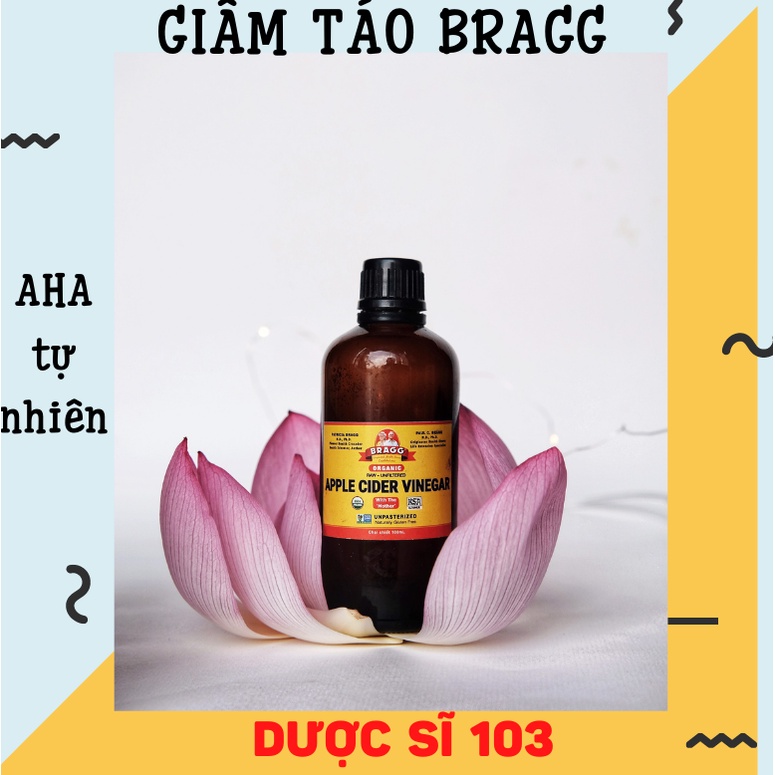 Giấm táo Bragg Mỹ - AHA tự nhiên, tẩy tế bào chết - mini size 100ml