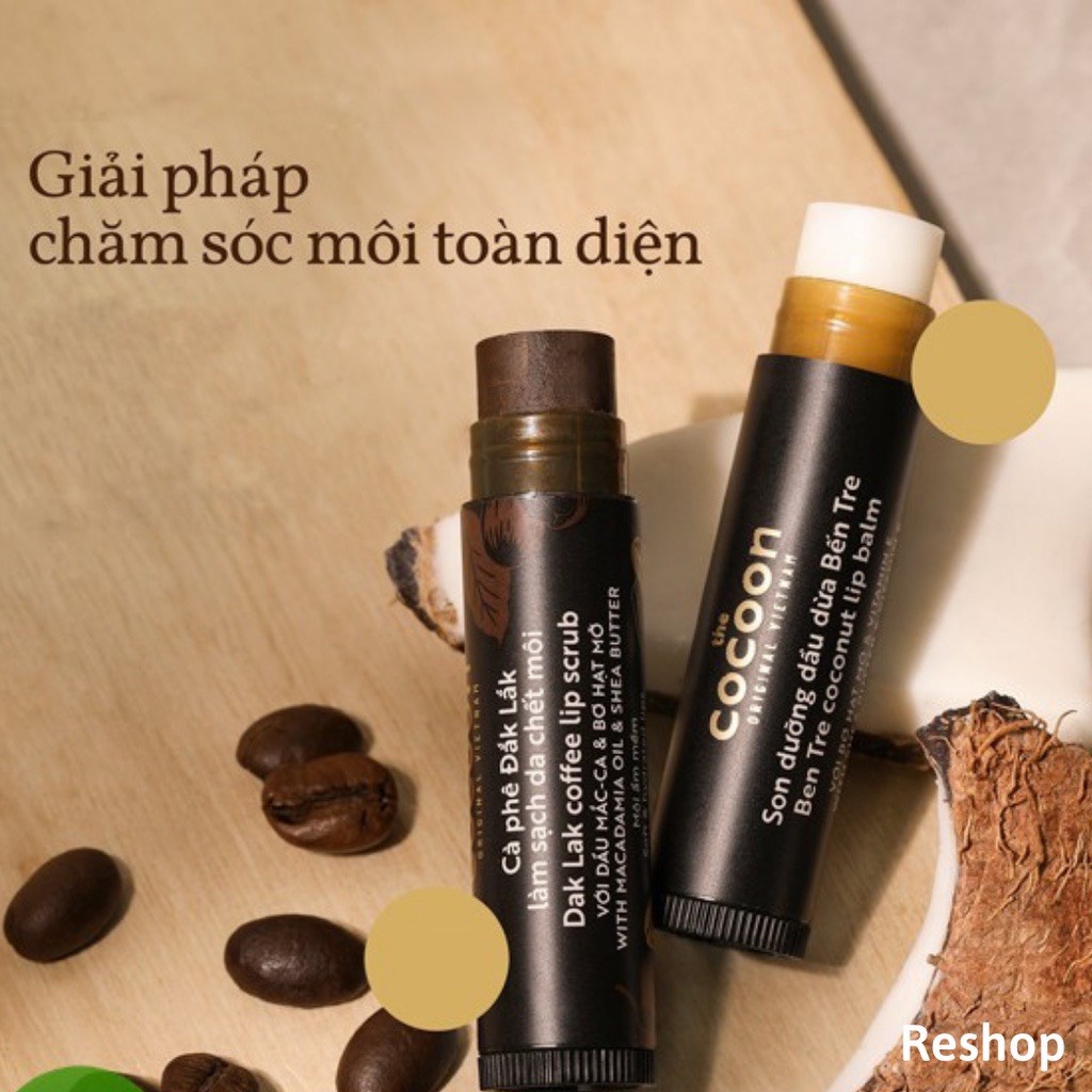 &lt;HOMI BEAUTY&gt; Tẩy Tế Bào Chết Môi COCOON Cà Phê ĐakLak COCOON Coffee Lip Scrub 5g HMB022