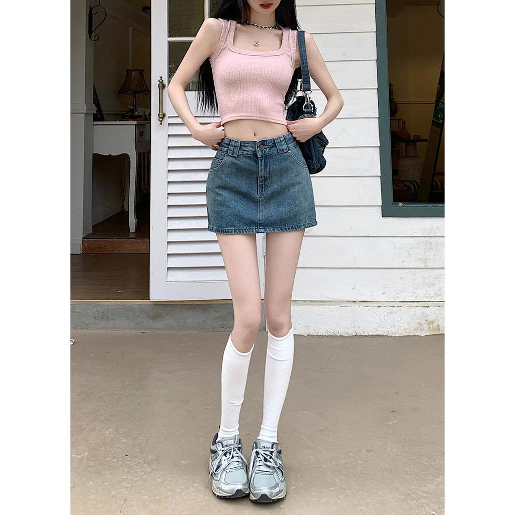 Chân Váy Denim Chữ a Lưng Thấp Phong Cách Mới Mùa Hè 63097