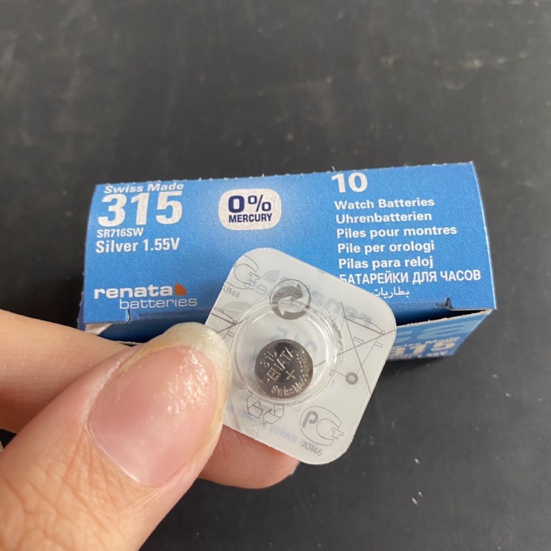 Pin Đồng Hồ SR716W-315/SR916W- 373 / SR927W- 395 Renata silver oxide chính hãng Thuỵ Sĩ - Vỉ 1 viên