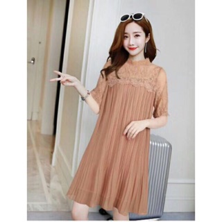 Đầm Bầu Ren Phối Voan Lụa Dập Ly Cao Cấp