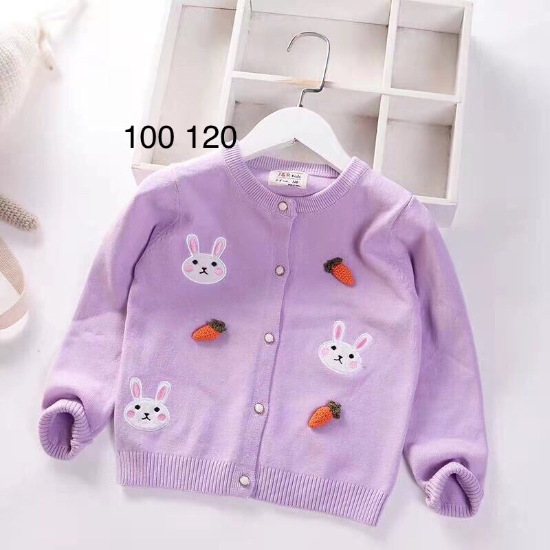 Áo len cài cúc bé gái 2-7 tuổi