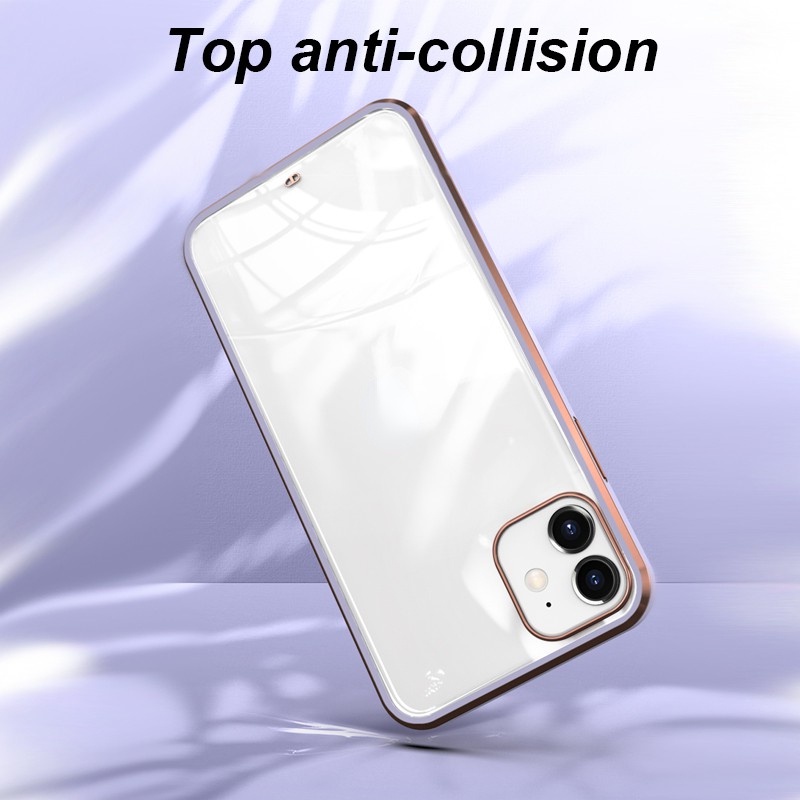 Ốp Điện Thoại TPU Trong Suốt Mạ Viền Cho iPhone 13 12 11 Pro Max 12Pro 12 Mini Xs Max XR X 7 8 SE 2020