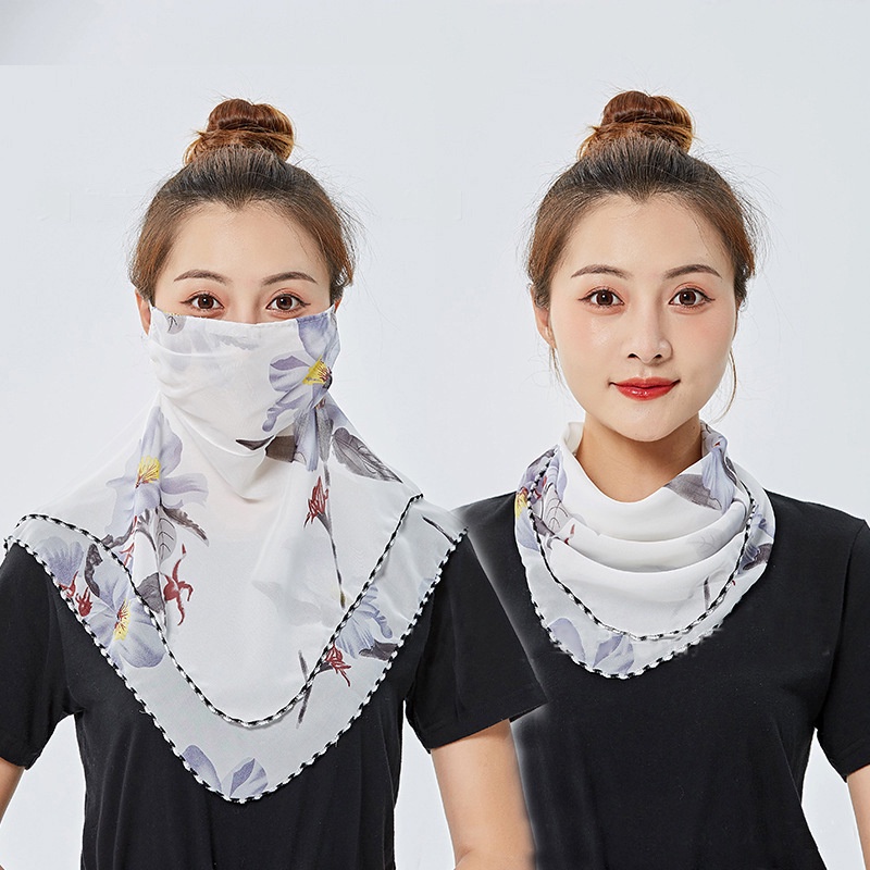Khẩu trang VOAN DÀI 2 lớp che cổ siêu xinh, che bụi, nắng không gây bí