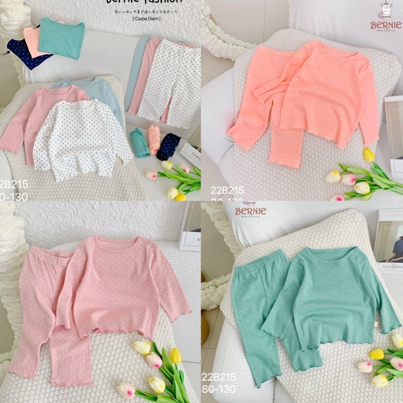 BỘ DÀI TAY CHẤM BI SIÊU XINH CHO BÉ