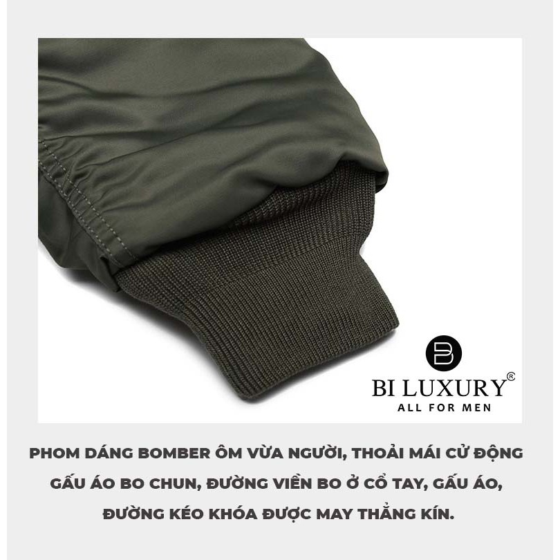 [Mã MABRBI212 giảm 10% đơn từ 99k] Áo khoác nam bomber Biluxury 2 lớp 4AG2T008 chống nước Gore-tex đẳng cấp cản gió tốt