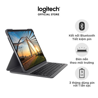 Bao da kèm bàn phím Logitech Slim Folio Pro dành cho iPad Pro 2020 11 và 12.9 inch -Chiếu sáng nền tự động