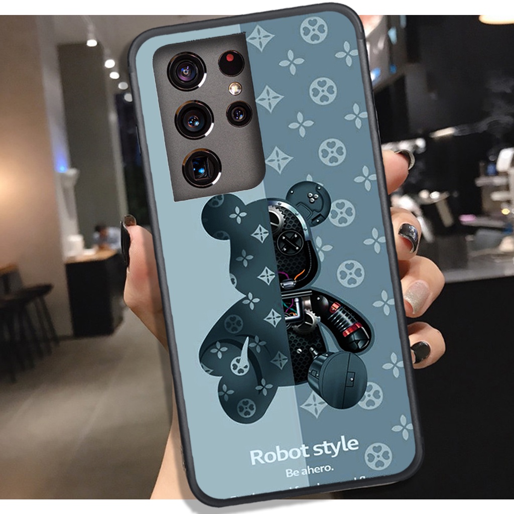 [HOT]ỐP SAMSUNG S21 - S21 PLUS - S21 ULTRA , In Hình Gấu Robot họa tiết L-V màu sắc cực đẹp.