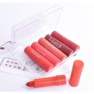 Set 6 son sáp mềm mịn HengFang lipstick siiky vivid color chính hãng Heng Fang nội địa Trung No.H134 - Shoplinh3409