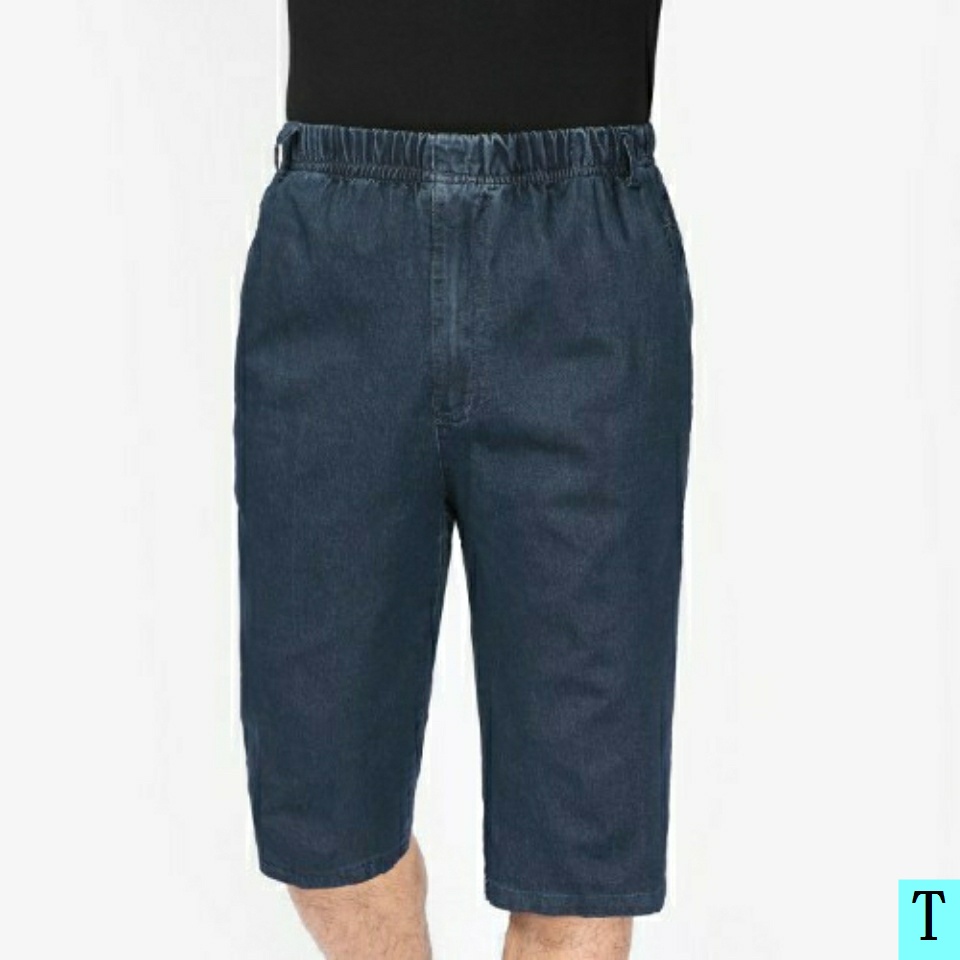 Quần jeans lửng lưng cao ống rộng thời trang cho nam trung niên