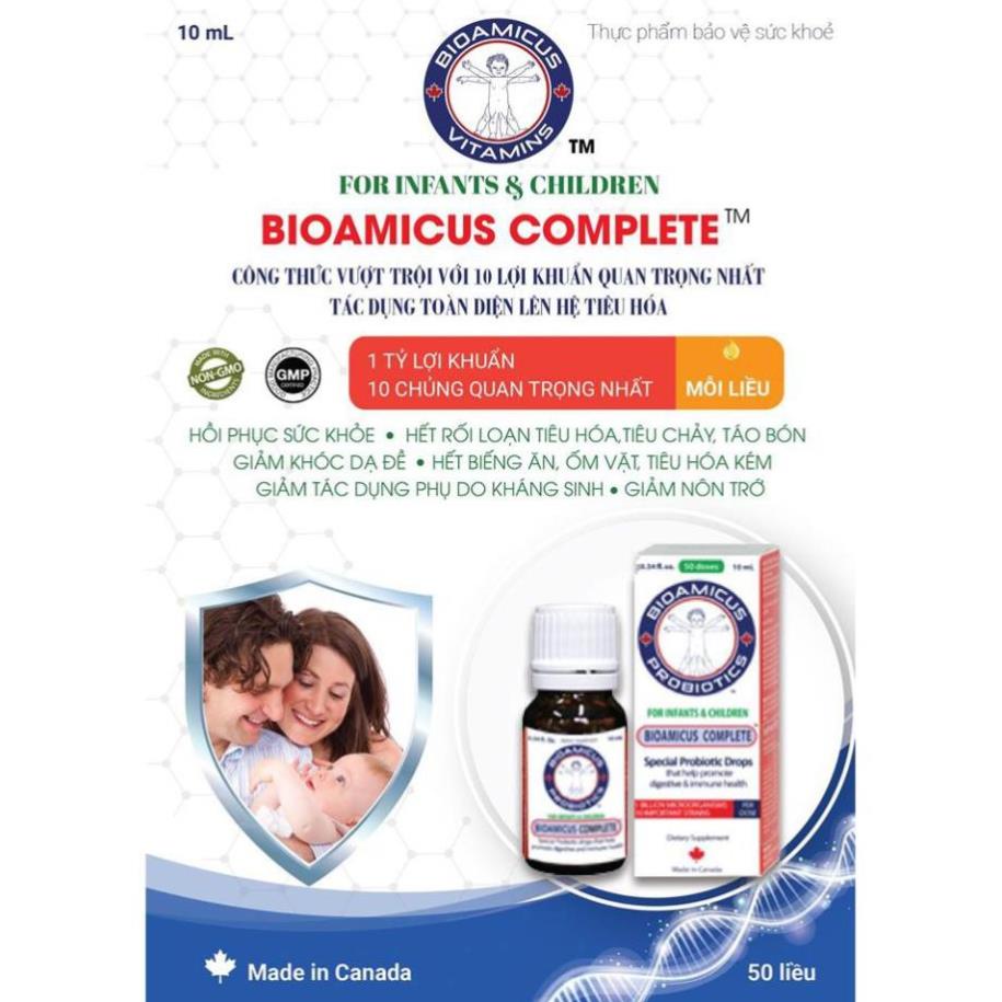 Men vi sinh Bioamicus Complete Siro tăng cường hệ tiêu hoá cho bé 10ml