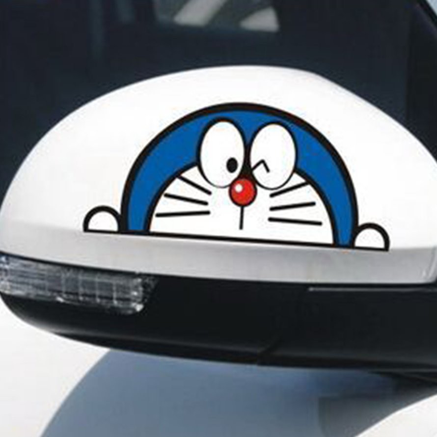 Sticker Dán Trang Trí Gương Chiếu Hậu Xe Hơi Hình Hoạt Hình Dễ Thương